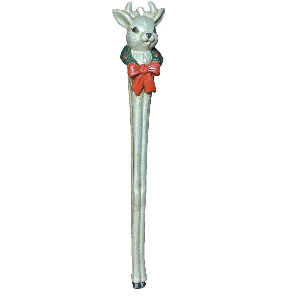 Vintage Christmas Reindeer with Wreath Icicle‎ Ornament 8 inches Retro